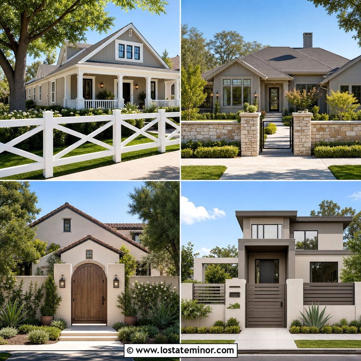30 Taupe House Design With Fence Ideas: Polished Curb Appeal