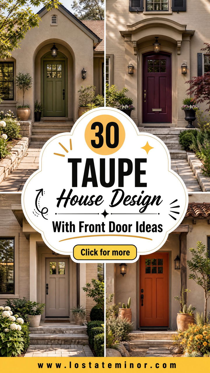 30 Taupe House Design With Front Door Ideas Warm Entry Style - 30 Taupe House Design With Front Door Ideas: Warm Entry Style