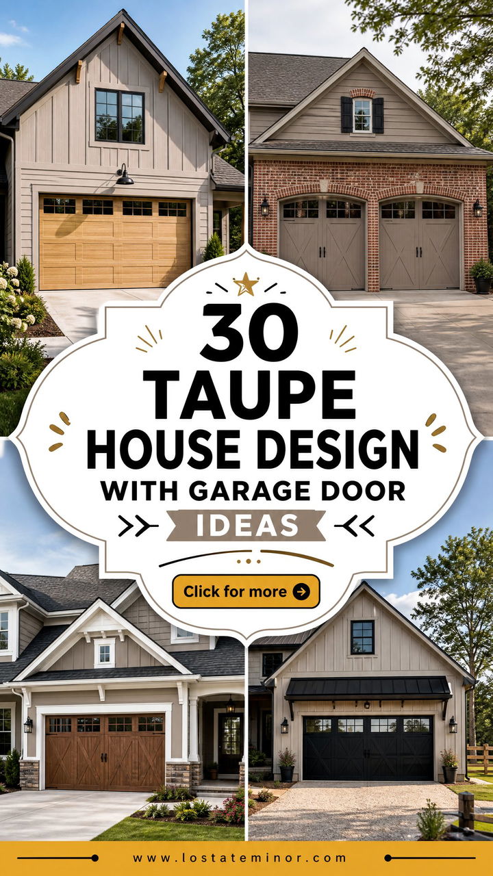 30 Taupe House Design With Garage Door Ideas for Curb Appeal - 30 Taupe House Design With Garage Door Ideas for Curb Appeal
