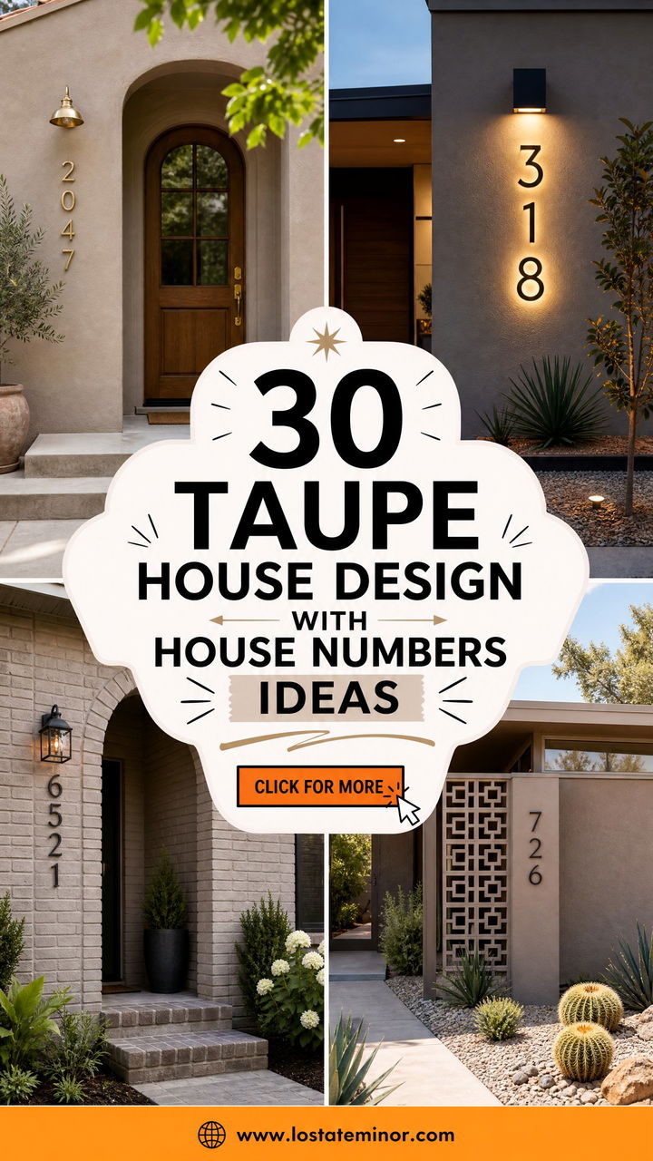 30 Taupe House Design With House Numbers Ideas That Stand Out - 30 Taupe House Design With House Numbers Ideas That Stand Out