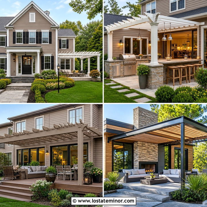 30 Taupe House Design With Pergola Ideas for Outdoor Charm