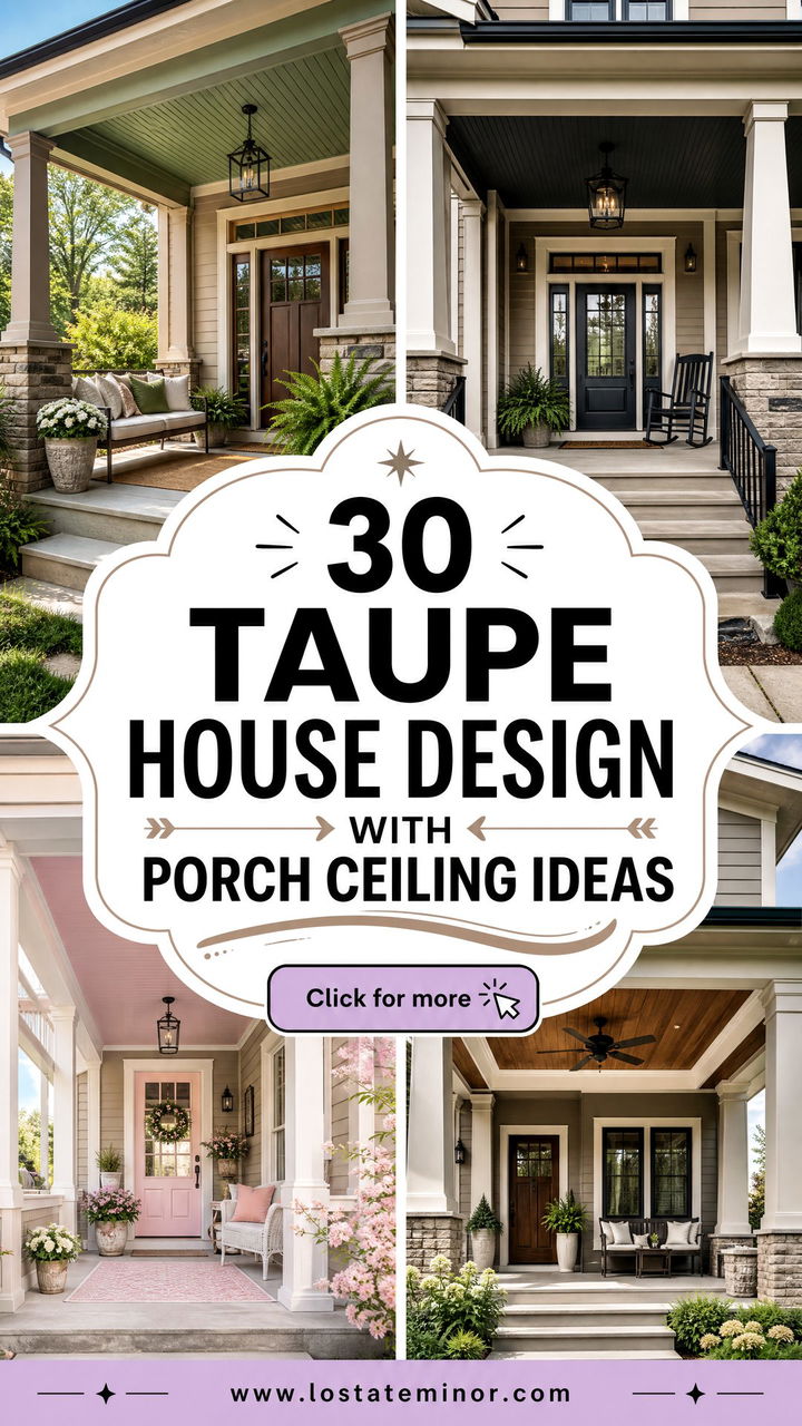 30 Taupe House Design With Porch Ceiling Ideas for Added Charm - 30 Taupe House Design With Porch Ceiling Ideas for Added Charm