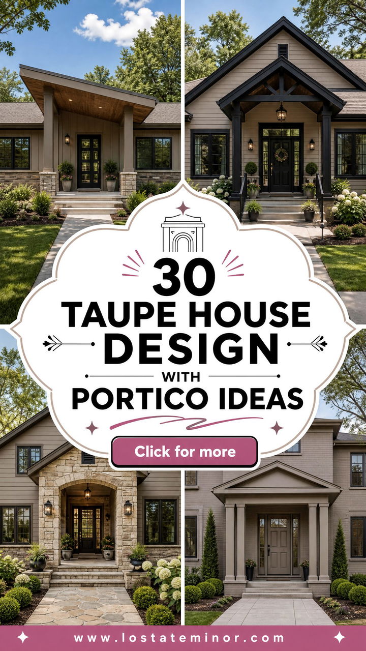 30 Taupe House Design With Portico Ideas for a Grand Entrance - 30 Taupe House Design With Portico Ideas for a Grand Entrance