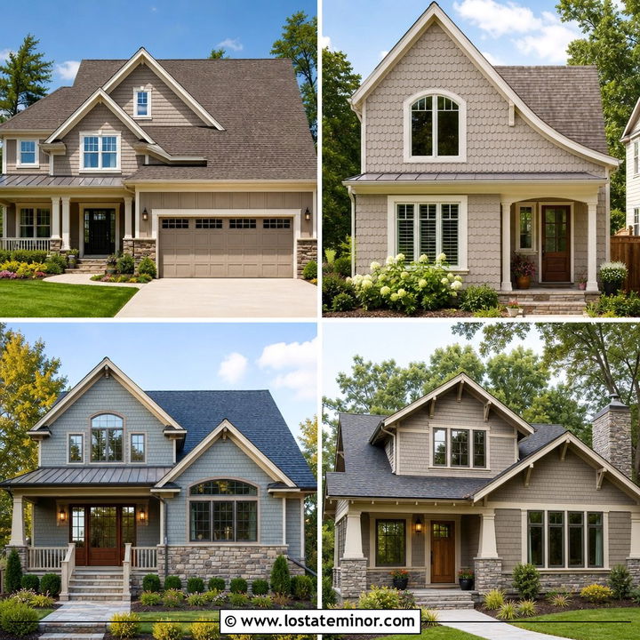 30 Taupe House Design With Shingles Ideas for Lasting Curb Appeal
