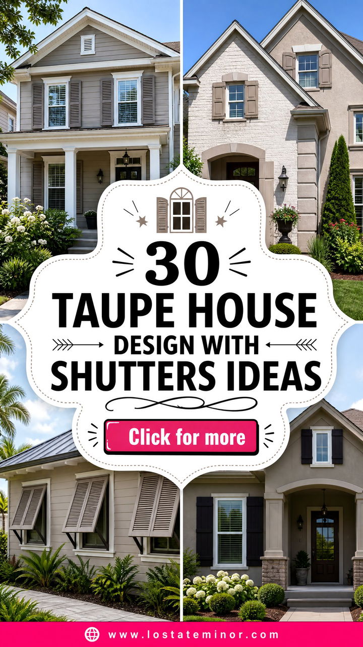 30 Taupe House Design With Shutters Ideas for Classic Curb Appeal - 30 Taupe House Design With Shutters Ideas for Classic Curb Appeal