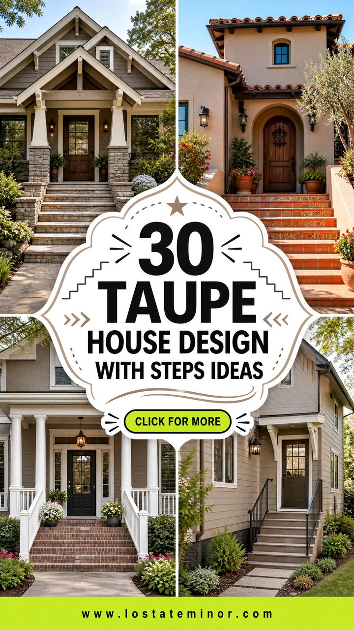 30 Taupe House Design With Steps Ideas for an Inviting Entry - 30 Taupe House Design With Steps Ideas for an Inviting Entry