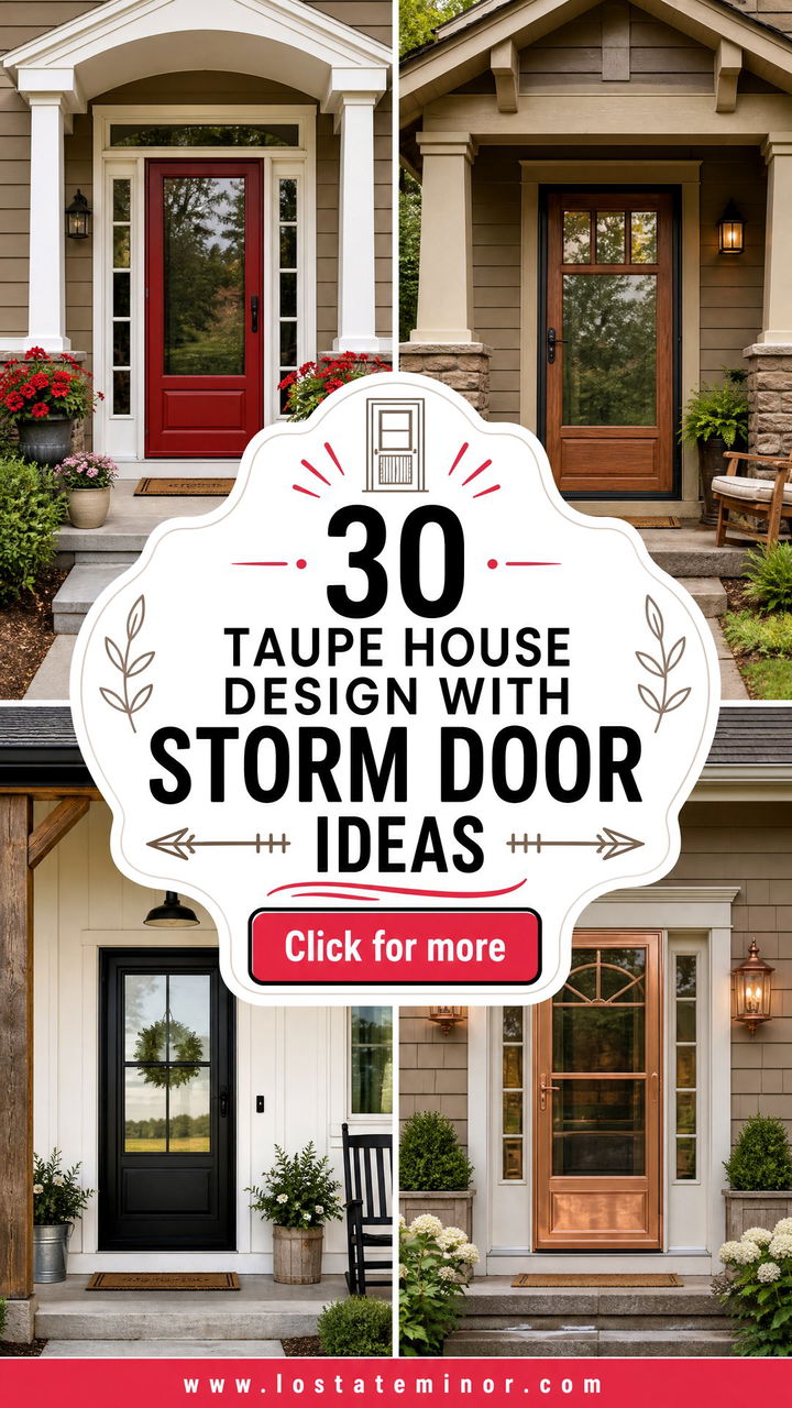 30 Taupe House Design With Storm Door Ideas for Year-Round Style - 30 Taupe House Design With Storm Door Ideas for Year-Round Style