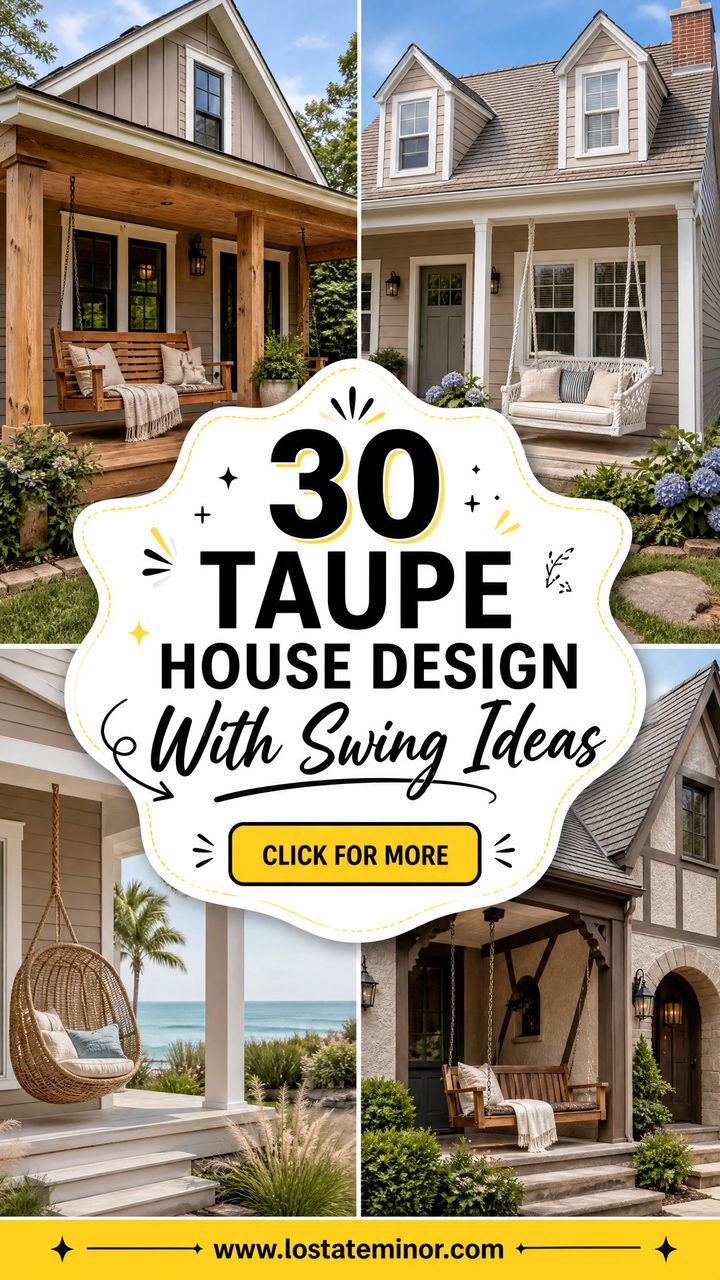 30 Taupe House Design With Swing Ideas for Cozy Patios - 30 Taupe House Design With Swing Ideas for Cozy Patios