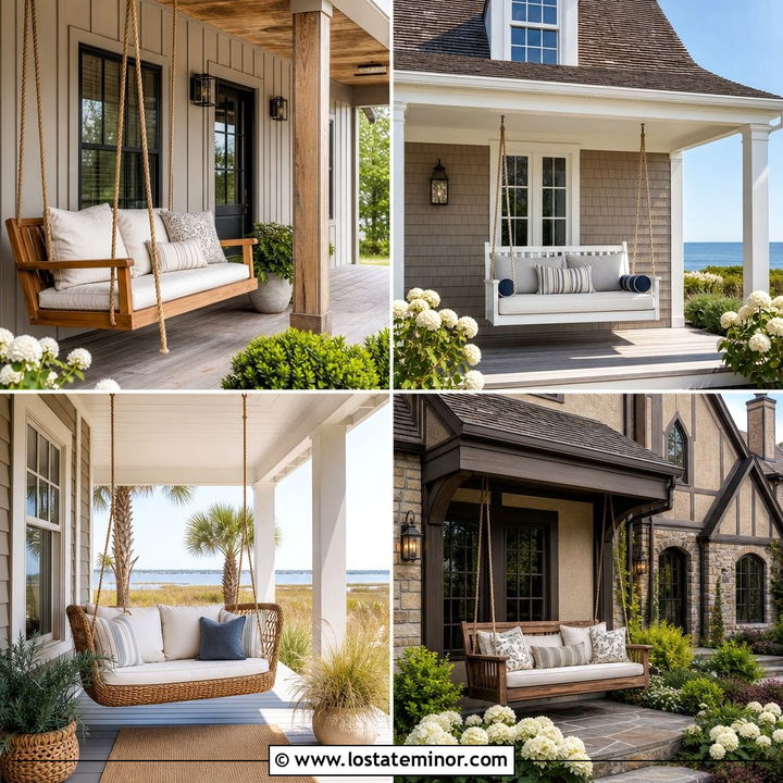 30 Taupe House Design With Swing Ideas for Cozy Patios