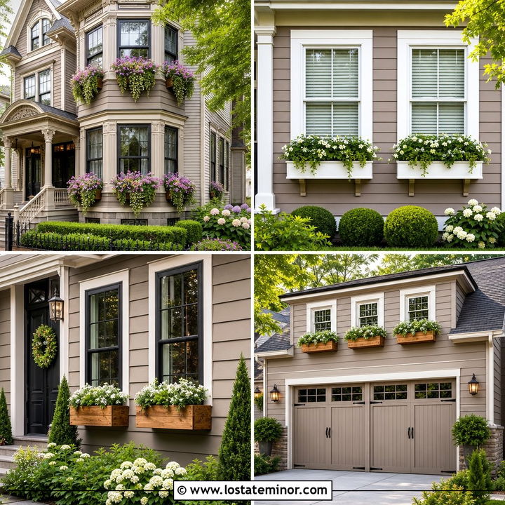 30 Taupe House Design With Window Boxes Ideas for Added Charm