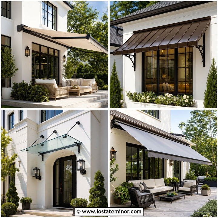 30 Warm White House Design With Awning Ideas for Timeless Charm
