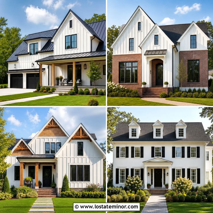 30 Warm White House Design With Board and Batten Ideas to Inspire