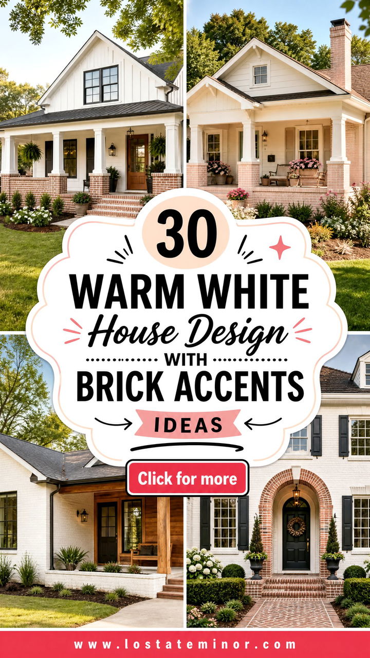 30 Warm White House Design With Brick Accents Ideas Youll Love - 30 Warm White House Design With Brick Accents Ideas You’ll Love