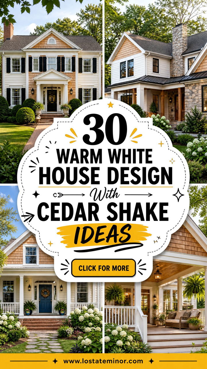 30 Warm White House Design With Cedar Shake Ideas to Inspire - 30 Warm White House Design With Cedar Shake Ideas to Inspire