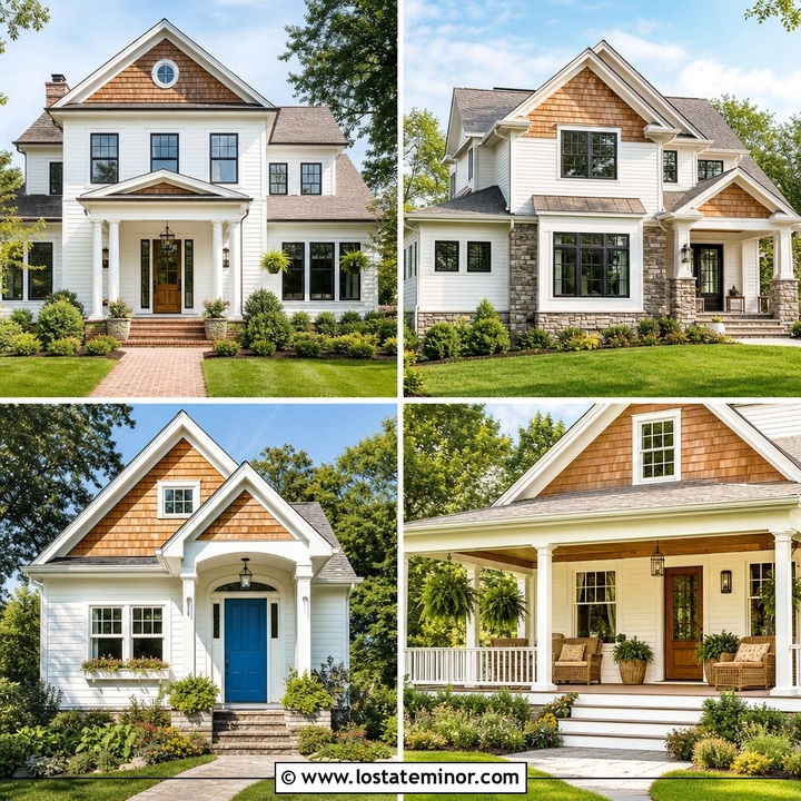 30 Warm White House Design With Cedar Shake Ideas to Inspire