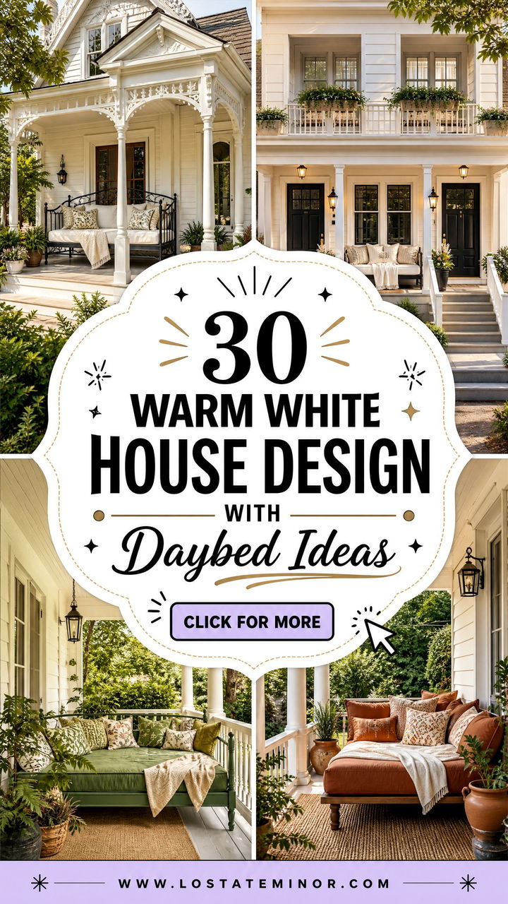 30 Warm White House Design With Daybed Ideas for Outdoor Comfort - 30 Warm White House Design With Daybed Ideas for Outdoor Comfort