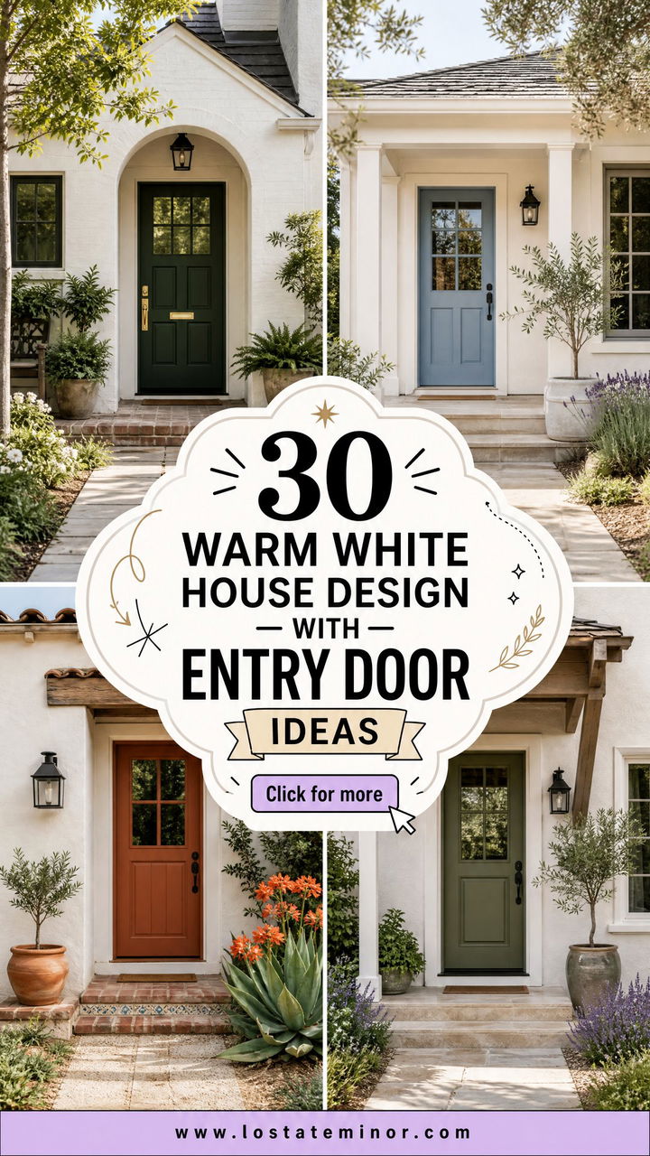 30 Warm White House Design With Entry Door Ideas Curb Appeal - 30 Warm White House Design With Entry Door Ideas: Curb Appeal