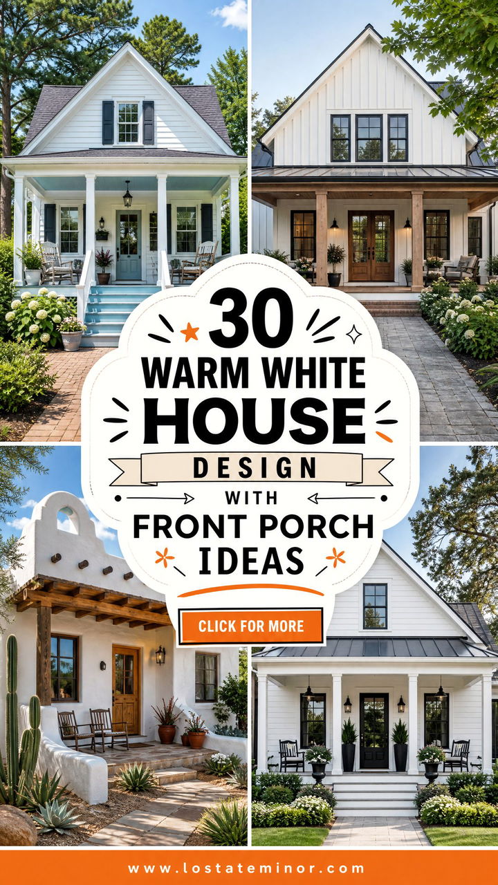30 Warm White House Design With Front Porch Ideas Fresh Looks - 30 Warm White House Design With Front Porch Ideas: Fresh Looks