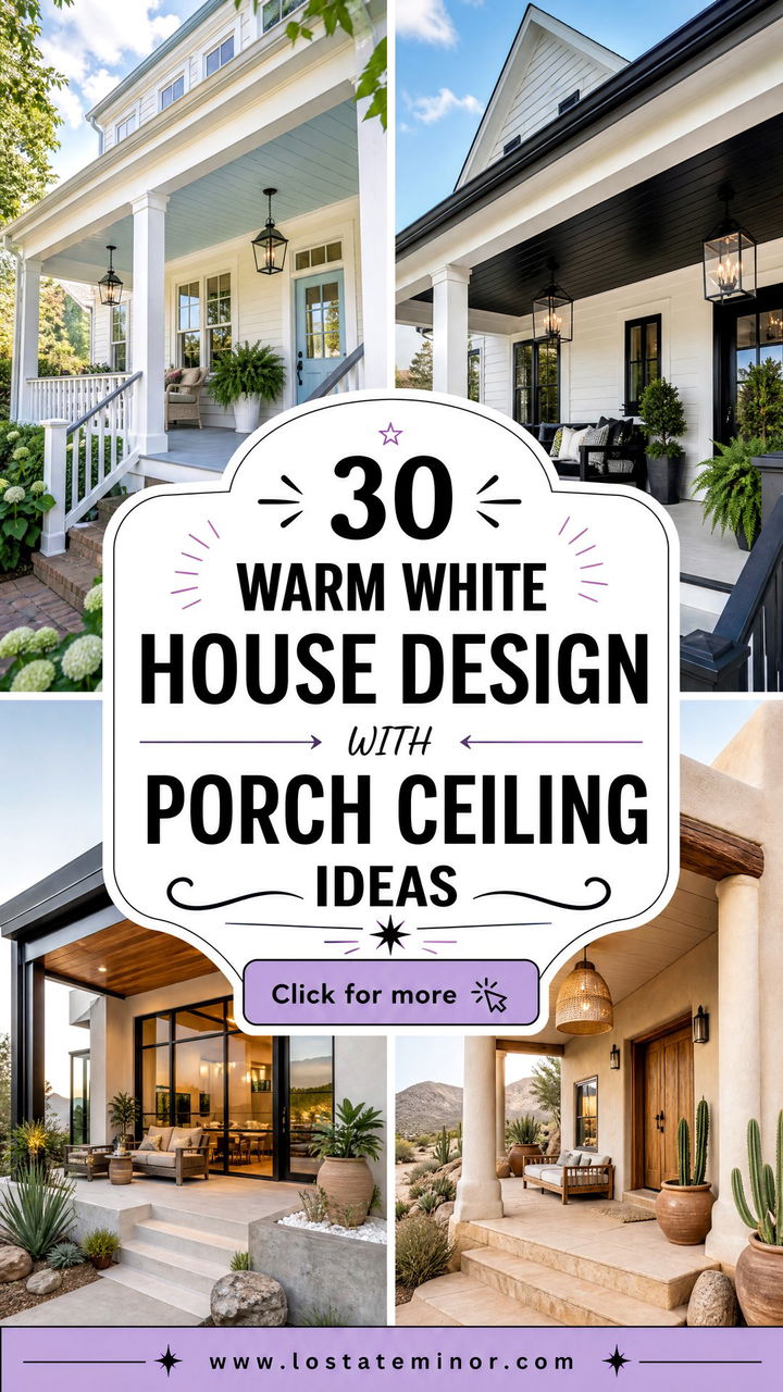 30 Warm White House Design With Porch Ceiling Ideas Top Picks - 30 Warm White House Design With Porch Ceiling Ideas: Top Picks