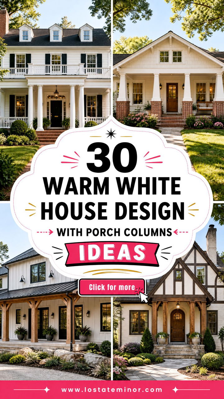 30 Warm White House Design With Porch Columns Ideas Top Picks - 30 Warm White House Design With Porch Columns Ideas: Top Picks