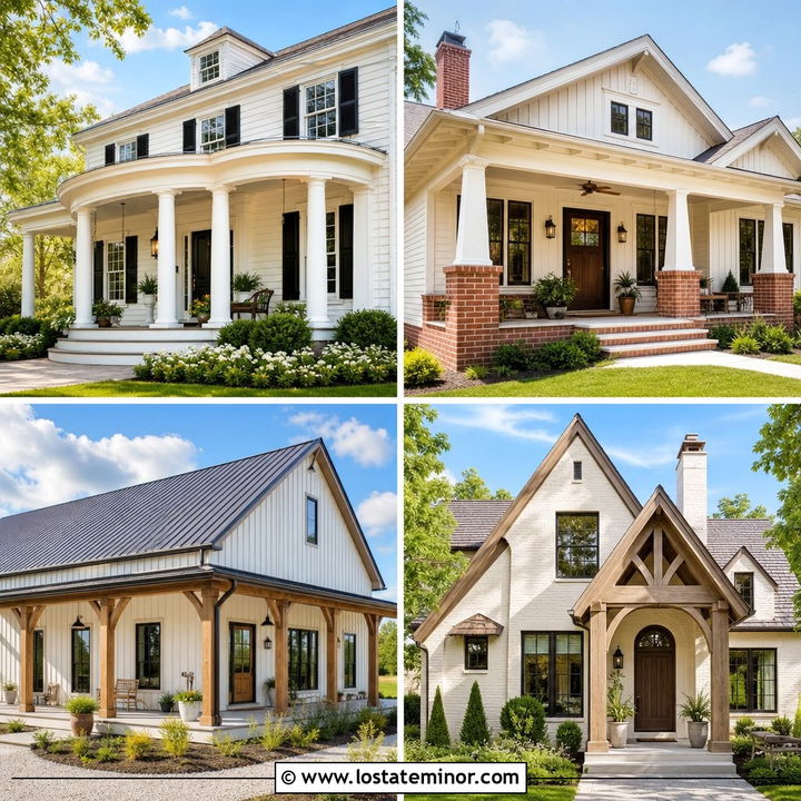 30 Warm White House Design With Porch Columns Ideas: Top Picks
