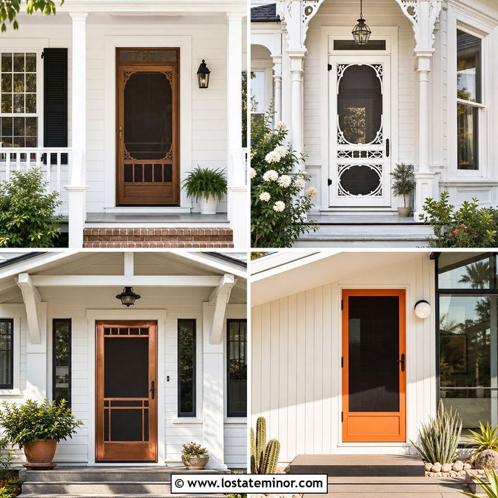 30 Warm White House Design With Screen Door Ideas: Curb Appeal