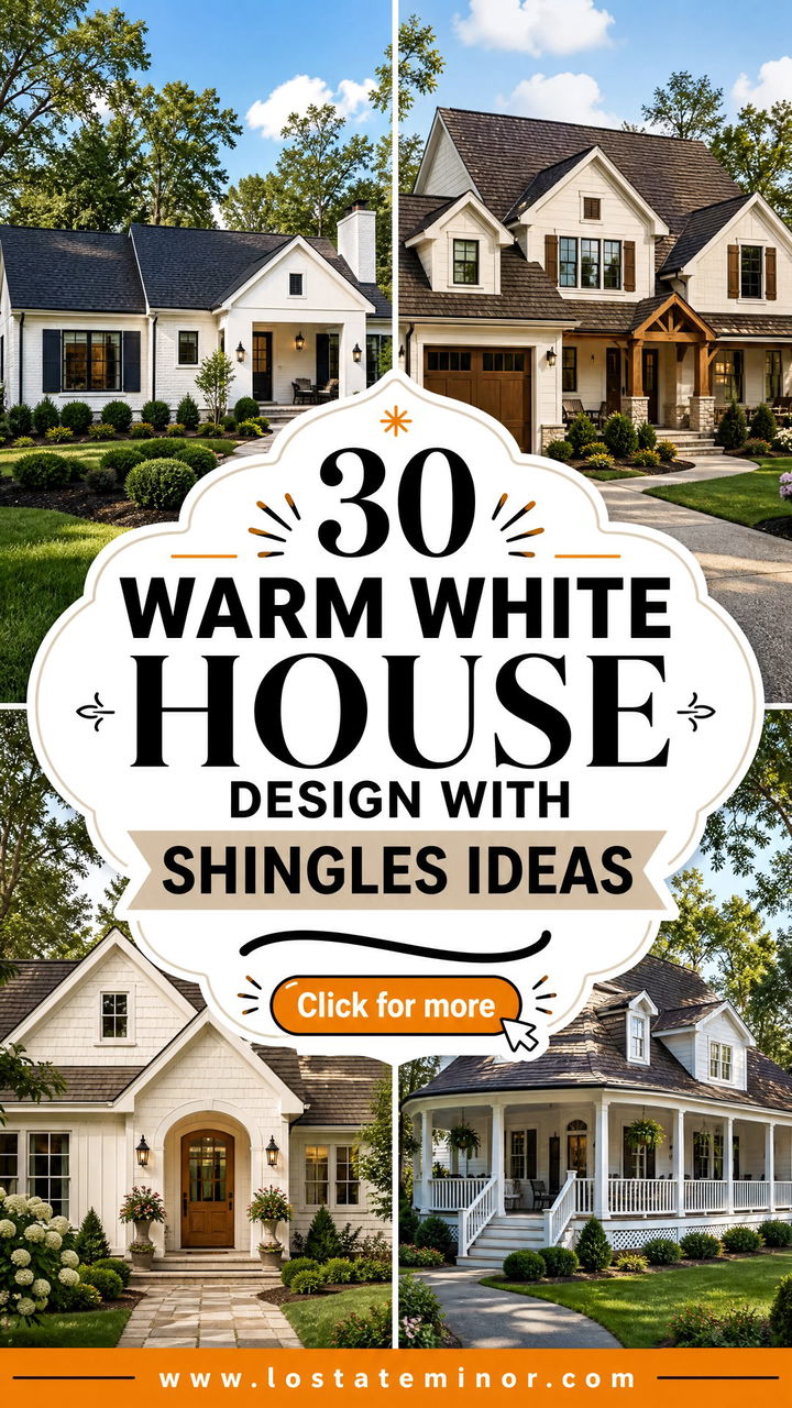 30 Warm White House Design With Shingles Ideas Fresh Looks - 30 Warm White House Design With Shingles Ideas: Fresh Looks