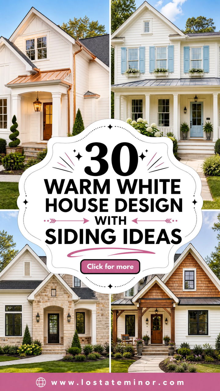 30 Warm White House Design With Siding Ideas Youll Love - 30 Warm White House Design With Siding Ideas You’ll Love