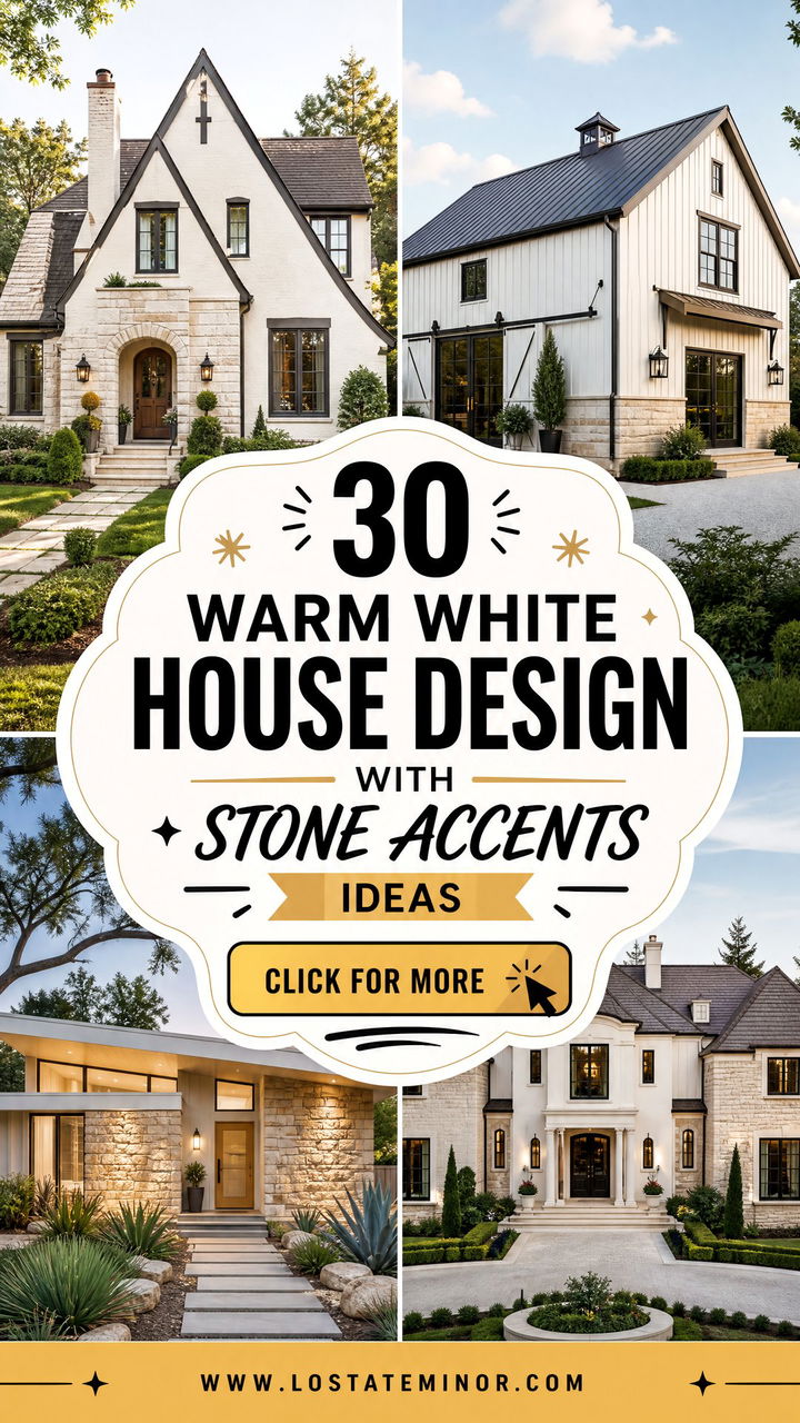 30 Warm White House Design With Stone Accents Ideas Youll Love - 30 Warm White House Design With Stone Accents Ideas You’ll Love