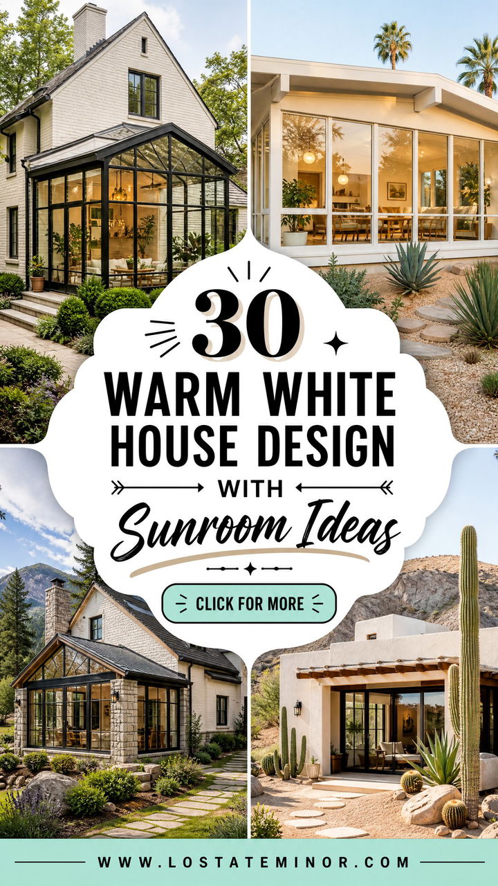 30 Warm White House Design With Sunroom Ideas for Cozy Living - 30 Warm White House Design With Sunroom Ideas for Cozy Living