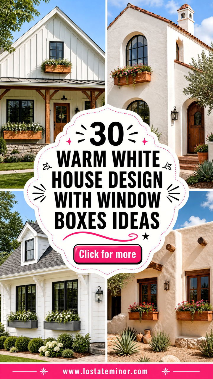 30 Warm White House Design With Window Boxes Ideas to Boost Charm - 30 Warm White House Design With Window Boxes Ideas to Boost Charm