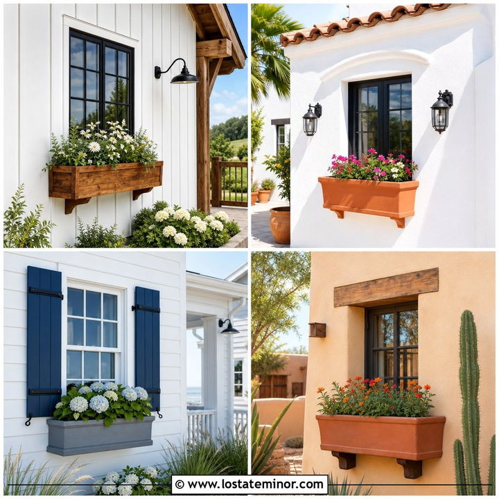 30 Warm White House Design With Window Boxes Ideas to Boost Charm