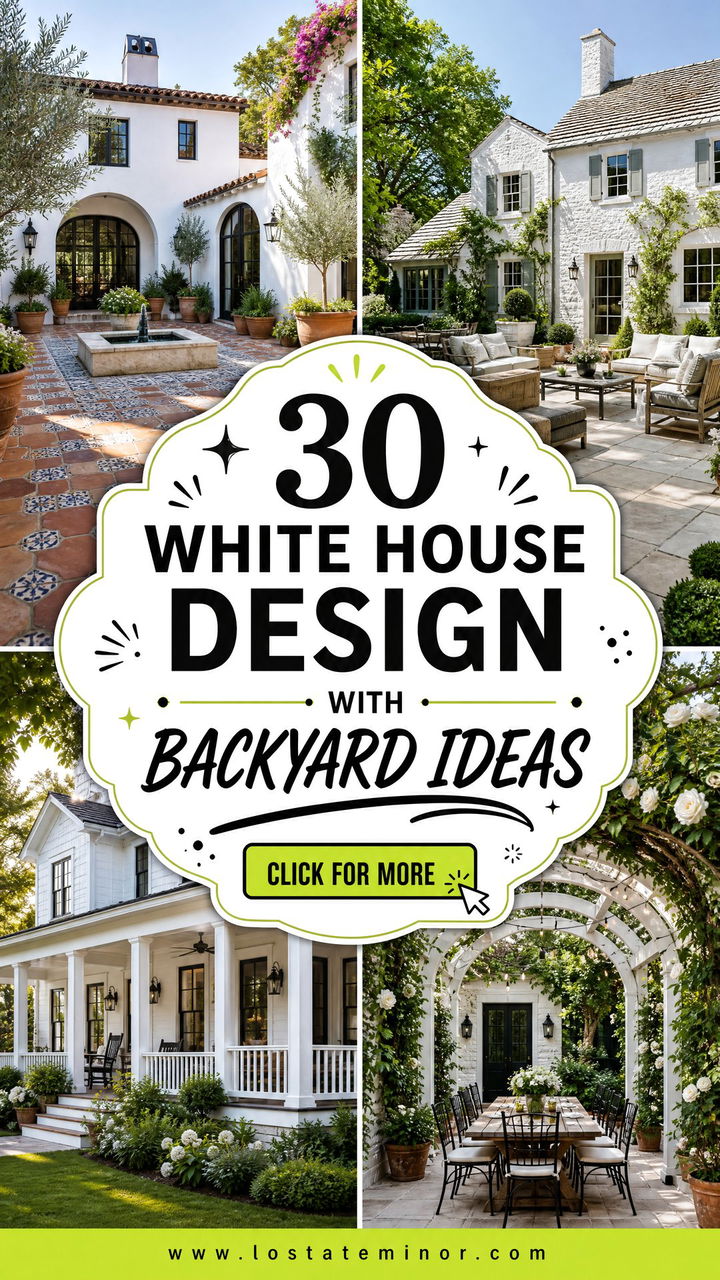 30 White House Design With Backyard Ideas for Outdoor Living - 30 White House Design With Backyard Ideas for Outdoor Living