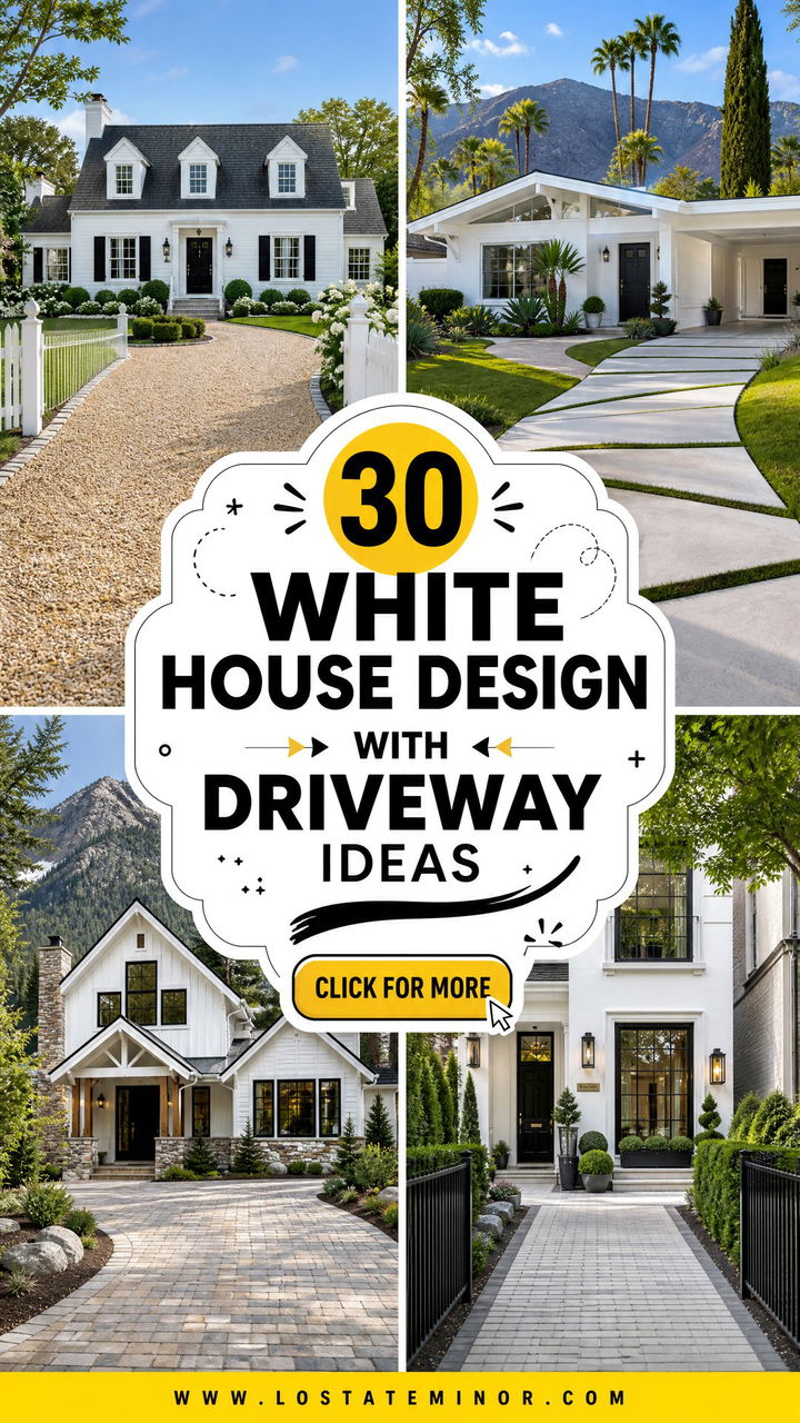 30 White House Design With Driveway Ideas for Fresh Curb Appeal - 30 White House Design With Driveway Ideas for Fresh Curb Appeal