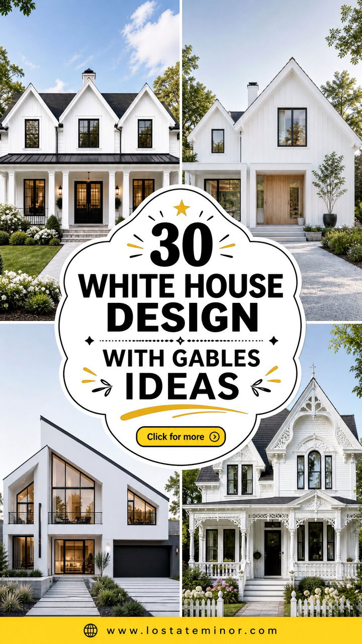 30 White House Design With Gables Ideas With Timeless Charm - 30 White House Design With Gables Ideas With Timeless Charm