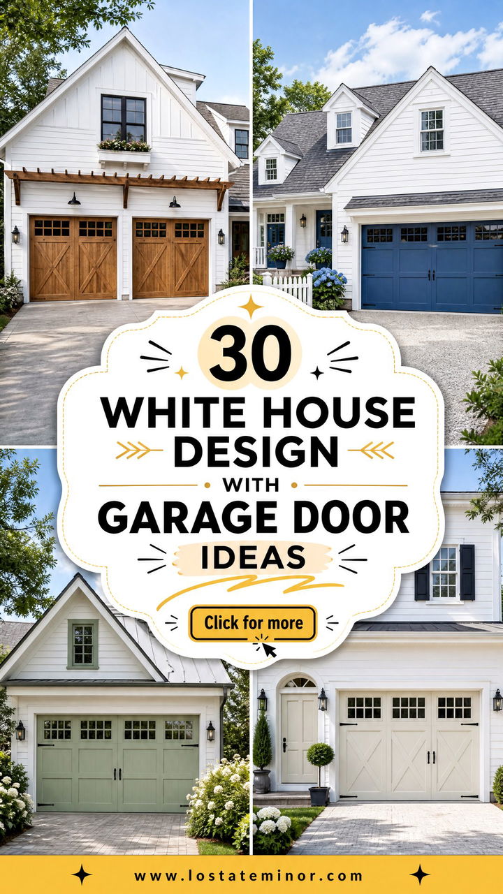 30 White House Design With Garage Door Ideas to Boost Curb Appeal - 30 White House Design With Garage Door Ideas to Boost Curb Appeal