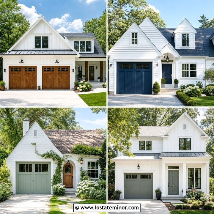 30 White House Design With Garage Door Ideas to Boost Curb Appeal