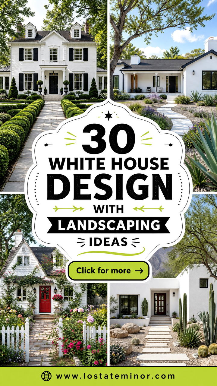 30 White House Design With Landscaping Ideas to Boost Curb Appeal - 30 White House Design With Landscaping Ideas to Boost Curb Appeal