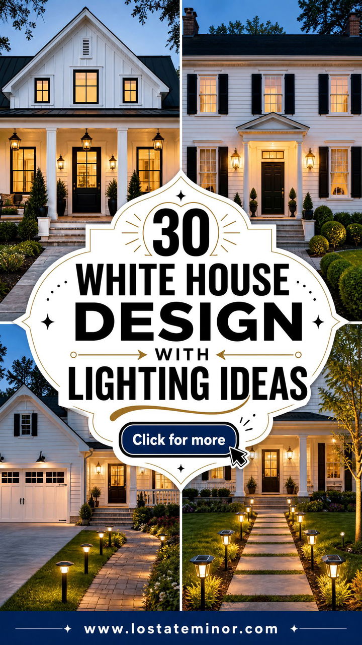 30 White House Design With Lighting Ideas for a Warm Evening Glow - 30 White House Design With Lighting Ideas for a Warm Evening Glow