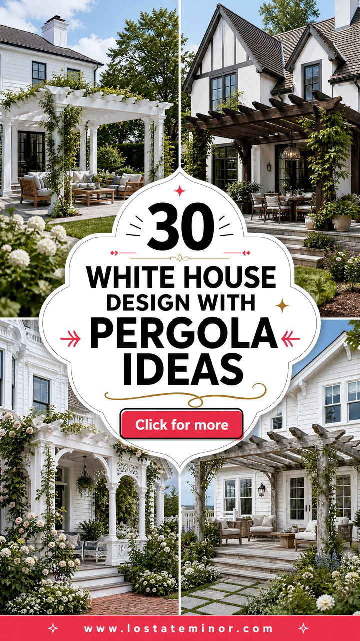 30 White House Design With Pergola Ideas for Chic Outdoor Living - 30 White House Design With Pergola Ideas for Chic Outdoor Living