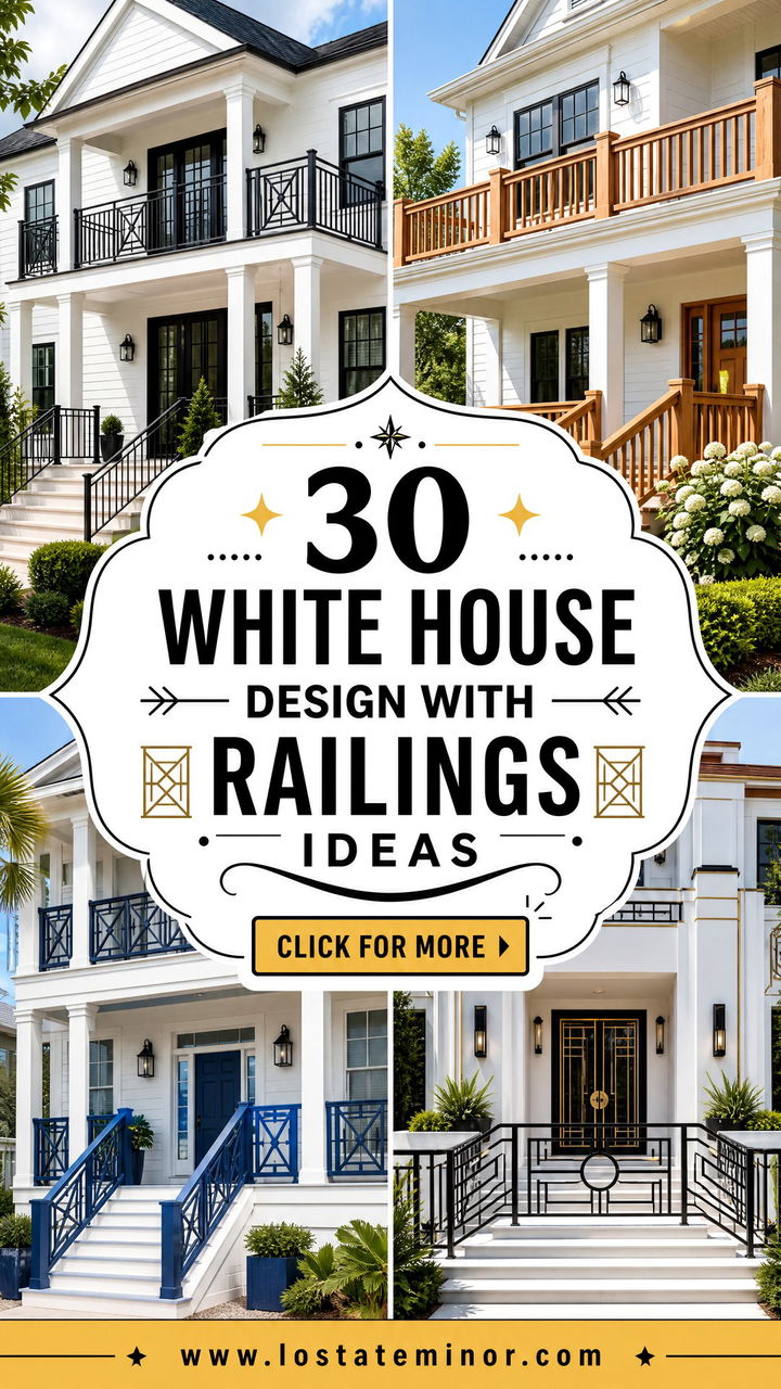 30 White House Design With Railings Ideas for a Polished Exterior - 30 White House Design With Railings Ideas for a Polished Exterior