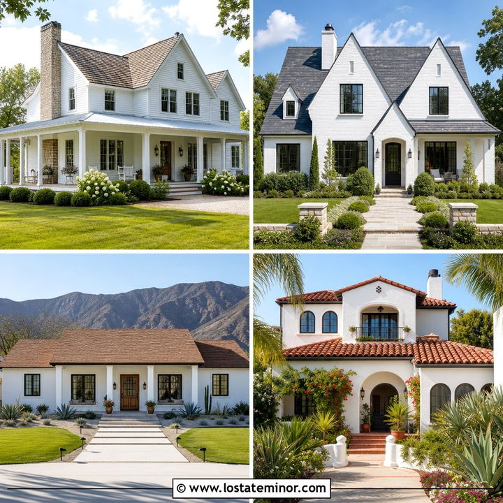 30 White House Design With Roof Ideas for Lasting Curb Appeal