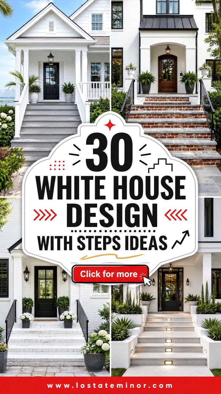 30 White House Design With Steps Ideas for a Welcoming Entry - 30 White House Design With Steps Ideas for a Welcoming Entry