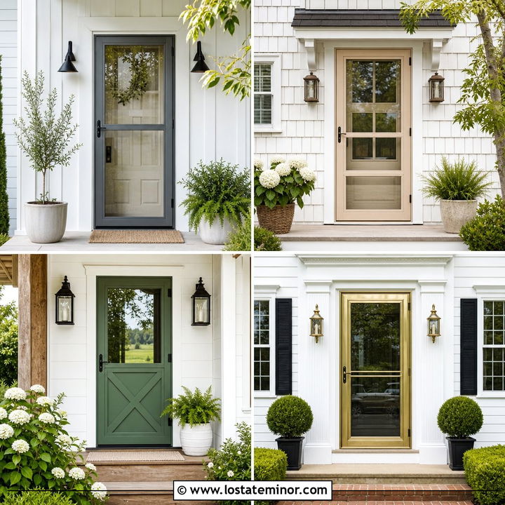 30 White House Design With Storm Door Ideas for All-Season Style