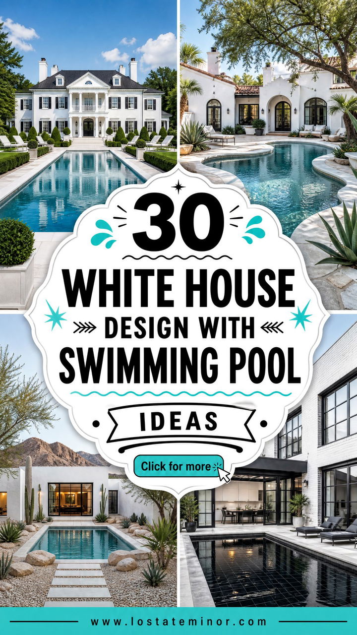 30 White House Design With Swimming Pool Ideas for Summer Living - 30 White House Design With Swimming Pool Ideas for Summer Living