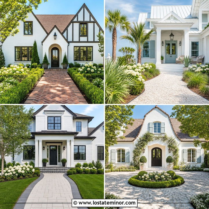 30 White House Design With Walkway Ideas for Inviting Entries
