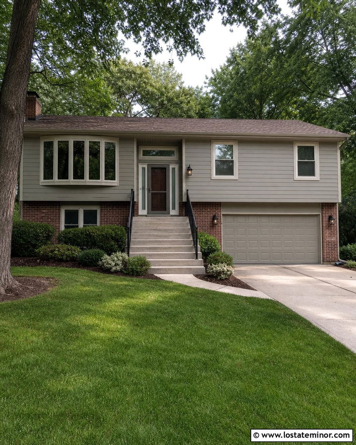 Amazing Gray House With Terratone Storm Door - 30 Greige House Design With Storm Door Ideas