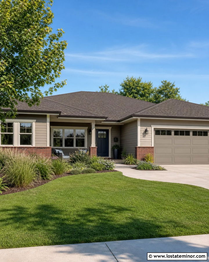 Anew Gray Greige House With Creamy Trim - 30 Greige House Design With Trim Ideas
