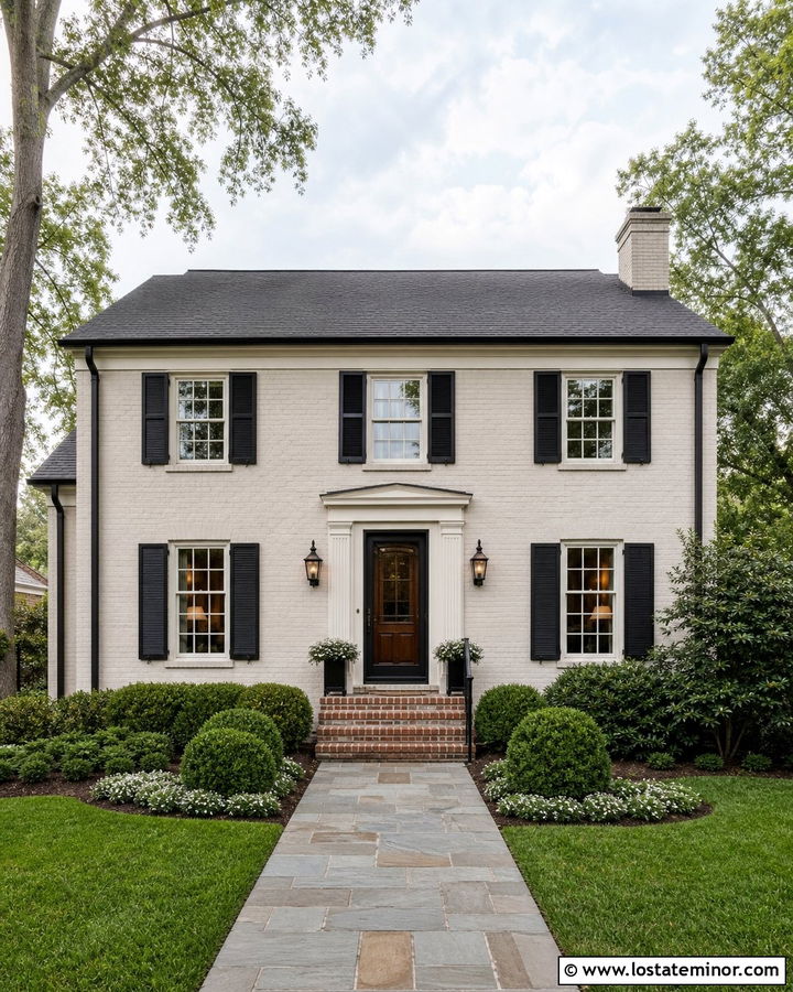 Ballet White Brick House With Black Screen Door - 30 Warm White House Design With Screen Door Ideas