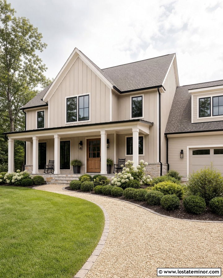 Beige Board And Batten Siding - 30 Beige House Design With Siding Ideas